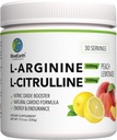 L-αργινίνη 5000mg + L-Citrulline 2000mg Complex Powder Supplement - Nitric Oxide Booster - Heart Health, Blood Flow, Energy & Endurance - 30 Μερίδες (Peach Lemonade)