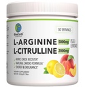 L-αργινίνη 5000mg + L-Citrulline 2000mg Complex Powder Supplement - Nitric Oxide Booster - Heart Health, Blood Flow, Energy & Endurance - 30 Μερίδες (Peach Lemonade)