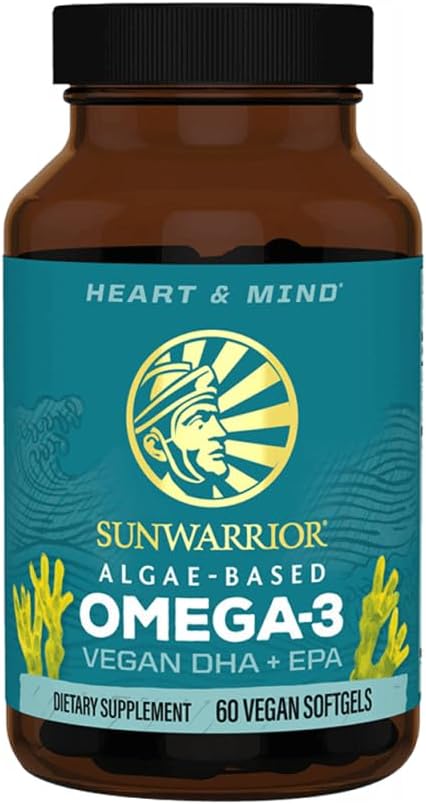 Sunwarrior Vegan Omega 3 DHA & EPA συμπλήρωμα Algal Oil Προτεινόμενη εναλλακτική λύση για τα ιχθυέλαια υποστηρίζει το Brain Eye Joint & Heart Health (60 Count)