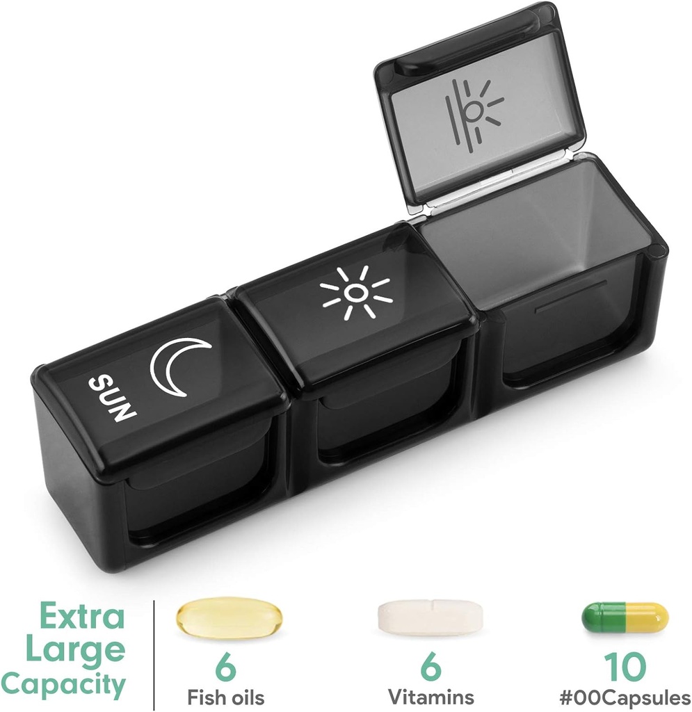BUG HULL Weekly Pill Organizer 3X την ημέρα, Καθημερινή 7 Day Pill Box 3 φορές την ημέρα, Travel Medicine Hill Organizer Pill υπόθεση εμπορευματοκιβωτίων για βιταμίνες, συμπληρώματα