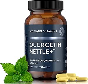 Mt. Angel Βιταμίνες Quercetin Nettle+ - Υποστηρίζει Αλλεργία Ευεξία & Sinus Υγεία, που διαθέτει Quercetin με Bromelain, Κατασκευασμένο για Εποχική Ευεξία, cGMP Πιστοποιημένο, Κατασκευασμένο στις ΗΠΑ, 60 δισκία