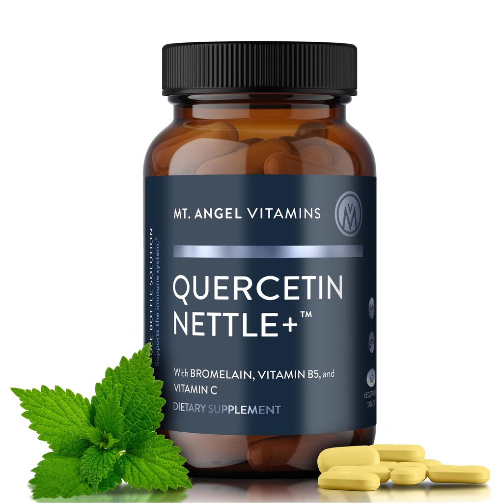 Mt. Angel Βιταμίνες Quercetin Nettle+ - Υποστηρίζει Αλλεργία Ευεξία & Sinus Υγεία, που διαθέτει Quercetin με Bromelain, Κατασκευασμένο για Εποχική Ευεξία, cGMP Πιστοποιημένο, Κατασκευασμένο στις ΗΠΑ, 60 δισκία