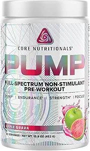 Core Nutritionals Pump Full-Spectrum Non-Stimulant Pre-Workout, with N03T Nitrate, Peak02, Alpha GPC, for Maximum Pump, Strength, and Performance 20 Servings (Austrialian Gummy Snakes)