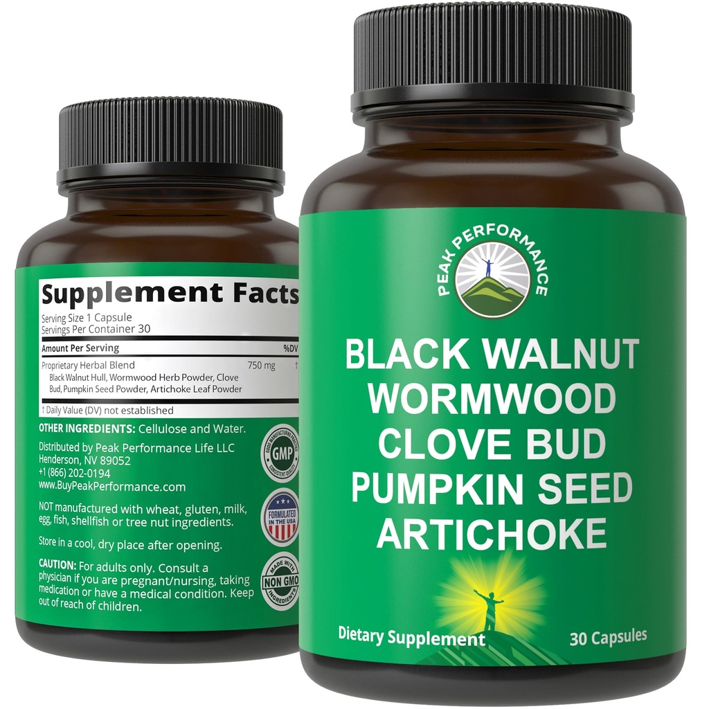 Wormwood Black Walnut Cleanse για τους ανθρώπους. Αποβολή Αποτοξίνωση + Εντερική Υποστήριξη Κάψουλες Συμπλήρωμα για Ενήλικες και Παιδιά. Χάπια με Αγκινάρες και Σπόροι κολοκύθας για επιπλέον οφέλη