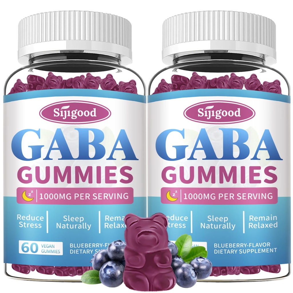 2 Pack GABA Gummies για ενήλικες, χαλάρωση, Zzz & Mood – Ζάχαρη-free ήρεμες Gummies με L-Θεανίνη, 5-HTP, βιταμίνη D3 – Φυσική υποστήριξη Zzz, συμπληρώματα GABA για παιδιά, 120 Count