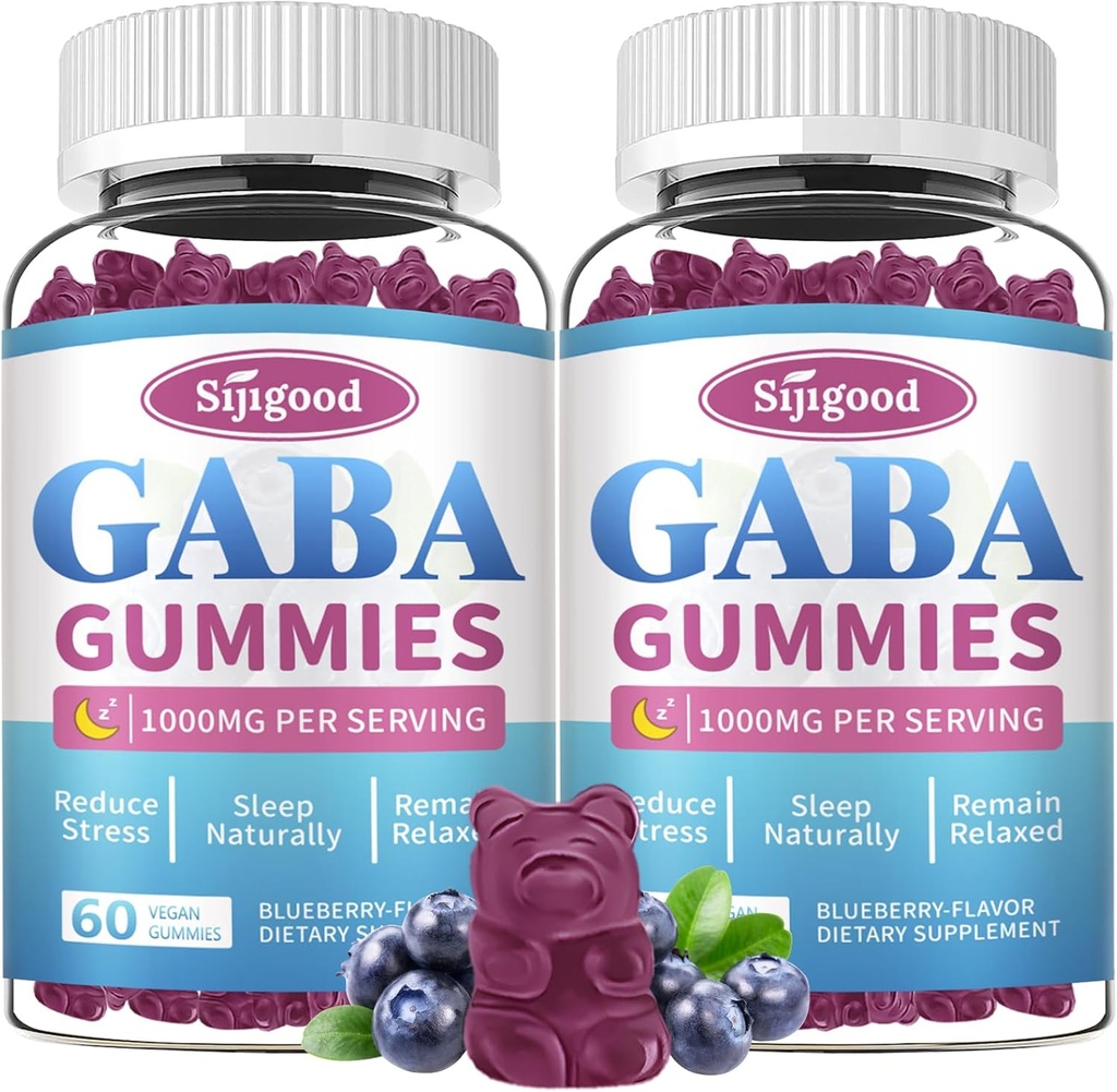 2 Pack GABA Gummies για ενήλικες, χαλάρωση, Zzz & Mood – Ζάχαρη-free ήρεμες Gummies με L-Θεανίνη, 5-HTP, βιταμίνη D3 – Φυσική υποστήριξη Zzz, συμπληρώματα GABA για παιδιά, 120 Count