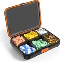Μεγάλες Travel Pill Organizer Φορητό dispenser Moisture ανθεκτικό χάπι περίπτωση για βιταμίνες Φάρμακα Fish Oil Συμπληρώματα 6 Διαμερισματικά χάπια Αποσπώμενα διαιρέτες (Μαύρο)