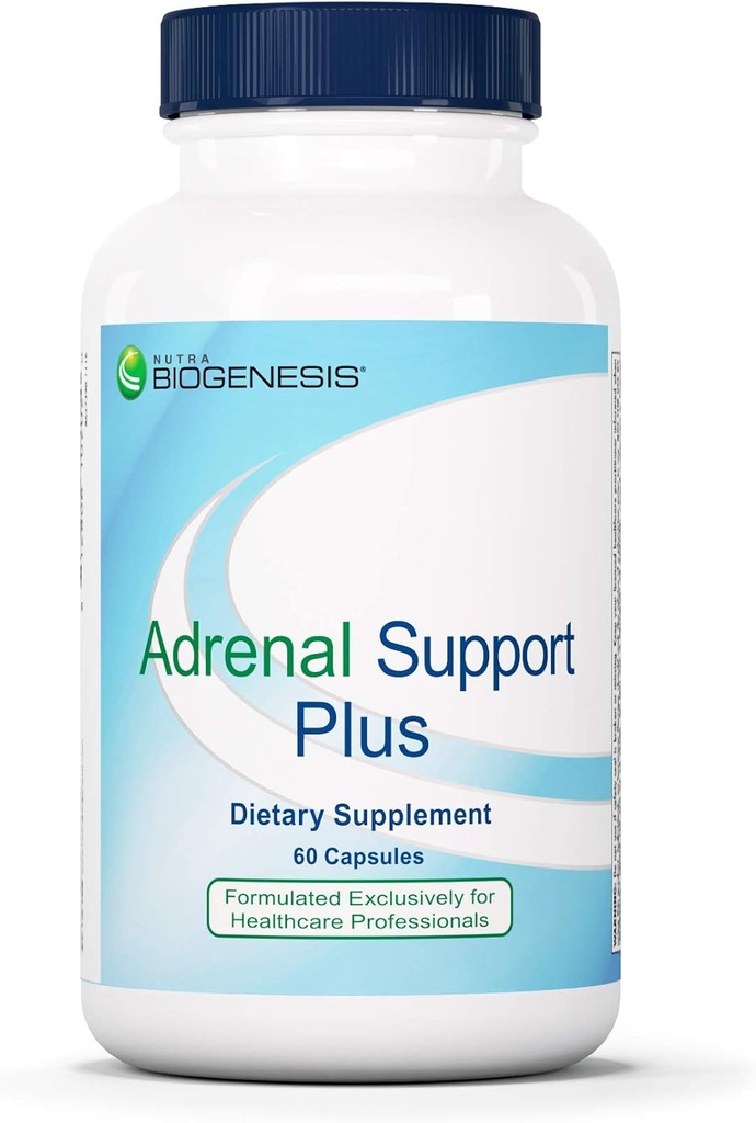 Nutra Biogenesis Adrenal Support Plus - Συμπληρώματα Υποστήριξης για γυναίκες & άνδρες, Adrenal Complex με Pregnenolone, DHEA & Βότανα για Καθημερινή Ηρεμία, Ενέργεια & Υποστήριξη Εστίασης - 60 Κάψουλες