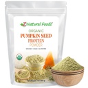 Z Natural Foods Organic Pumpkin Seed Protein Powder - Nutrient-Dense Fiber Supplement, Vegan Pumpkin Protein Powder Powder for Hair Skin Nails Muscle Health - Ιδανικό για Smoothies Shake Bakeing Συνταγές, 1 lb