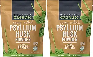 Viva Naturals Organic Psyllium Husk Powder, 24 oz - Λεπτό έδαφος, Άγευστα φυτά με βάση το Superfood - Καλή πηγή ινών για το χωρίς γλουτένη ψήσιμο, χυμούς & smoothies - Πιστοποιημένο Vegan, Keto και Παλαιό
