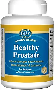 Baar Nature's Elessing Healthy Prostate Softgels, Clinical Strength Saw Palmetto, Beta-Sitosterol & Lycope, 90 Softgels