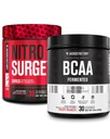 Jacked Factory Nitrosurge Shred Θερμογόνο Προ-Γυμνασία σε Καρπούζι & BCAA σε Punch Φρούτων για Ανασύνθεση Σώματος, Μυϊκό Κτίριο και Ανάκτηση