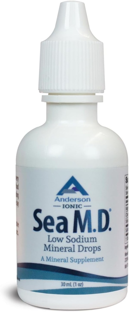 Anderson Sea M.D. Συμπυκνωμένο Trace Mineral Drops, Ionic Electrolyte Magnesium Supplement, Aids in Muscle Cramps, Liquid Magnesium and Trace Mineral, Easy to Take (1 Ουγγιά)