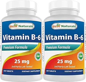 Best Naturals Βιταμίνη B6 25mg, 120 δισκία (120 Count (Pack of 2))