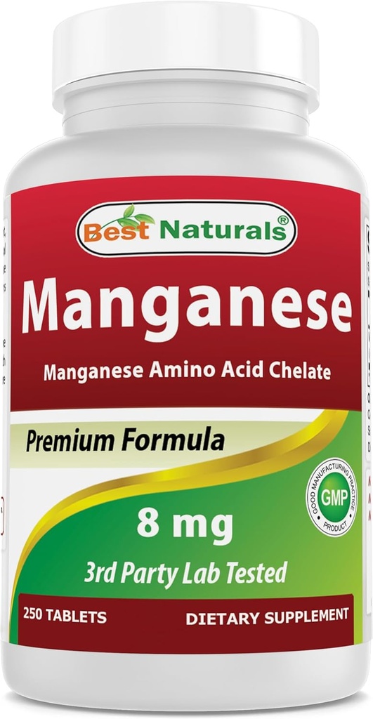 Best Naturals Μαγγάνιο (Χηλικό αμινοξύ του Μαγγάνιου) 8 mg- 250 δισκία