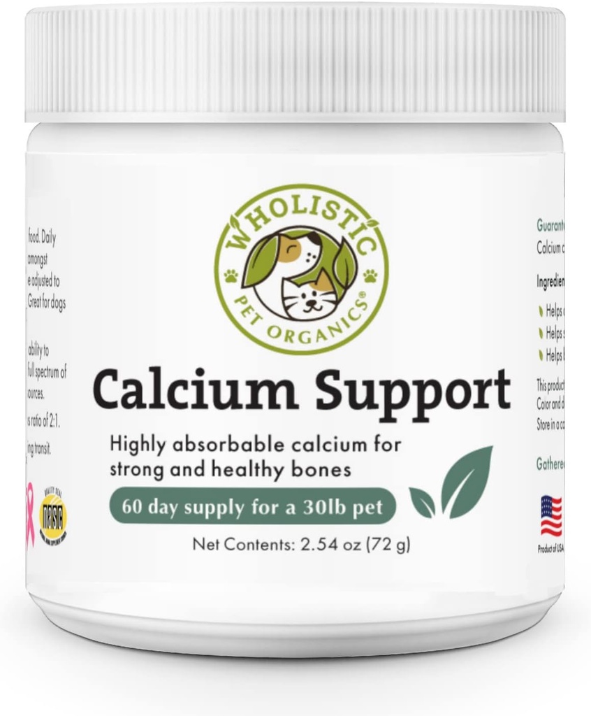 Wholistic Organics Pet Sea Coral: Organic Sea Coral Calcium Dog Supplement - Φυσική πηγή ασβεστίου για σκύλους Δόντια και την υγεία των οστών - Βιταμίνες για σκύλους - Made in USA