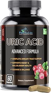 Uric Acid Advanced Formula – Νεφροί, συκώτι, χοληδόχος κύστη, ουρολοίμωξη με Cranberry, Chanca Piedra, Tart Cherry, Γαϊδουράγκαθο γάλακτος και Bromelain 60 κάψουλες