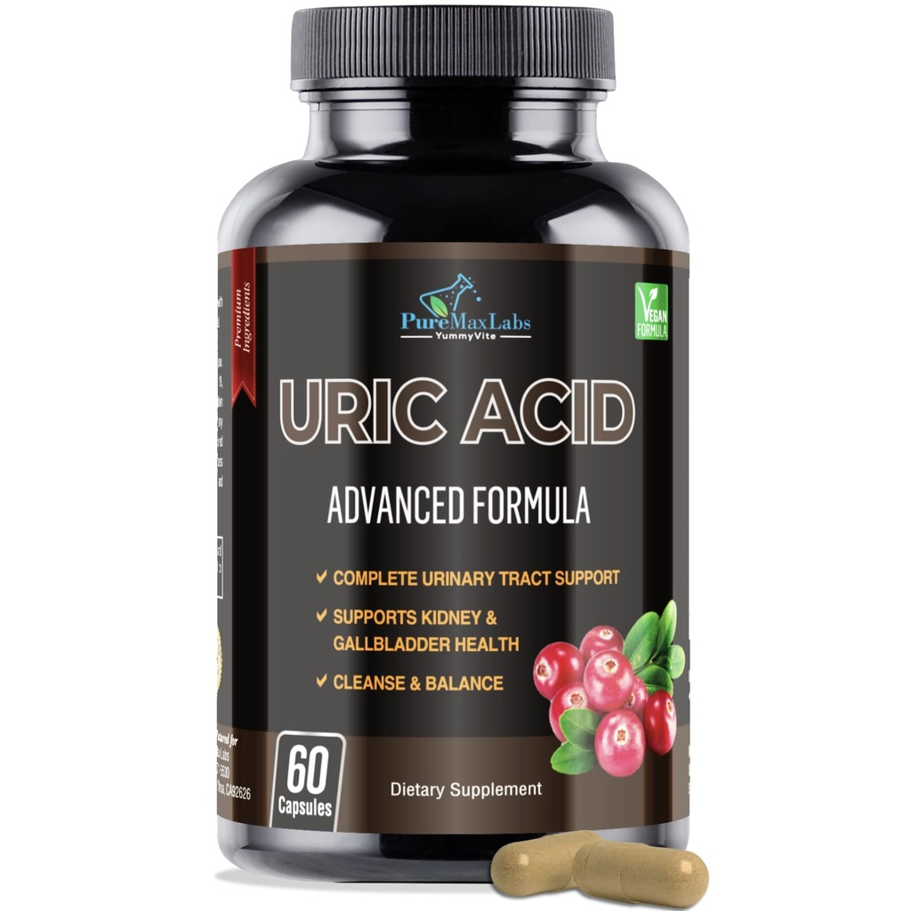 Uric Acid Advanced Formula – Νεφροί, συκώτι, χοληδόχος κύστη, ουρολοίμωξη με Cranberry, Chanca Piedra, Tart Cherry, Γαϊδουράγκαθο γάλακτος και Bromelain 60 κάψουλες