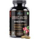 YUMMYVITE Uric Acid Advanced Formula – Kidney, Liver, Gallbladder, Urinary Tract Cleanse with Cranberry, Chanca Piedra, Tart Cherry, Milk Thistle and Bromelain 60 Capsules