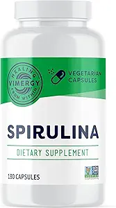 Vimergy Spirulina Capsules – Concentrated Plant Protein Supports Immune Health & Cardiovascular Function – Vegan, Kosher, Gluten-Free – 180 Capsules