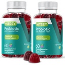 VITEEY Προβιοτικά Gummies με Πρεβιοτικά – Συμπληρώματα Υγείας των Ούρων για την Digestive Υγεία – 2 δισεκατομμύρια CFUs – Vegan, Χωρίς γλουτένη – 120 Count
