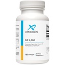 XYMOGEN D3 5000 - Βιοδιαθέσιμη βιταμίνη D3 5000 IU (125 mcg) - Συμπλήρωμα βιταμίνης D υψηλής ισχύος για την υποστήριξη της ανοσοποιητικής υγείας, των οστών + της καρδιάς υγεία (180 Softgels)