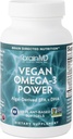 BRAINMD Dr Amen Vegan Omega-3 Power - 60 Plant-based Softgels - 1.100 mg EPA & DHA - Υποστηρίζει Εστίαση, Μνήμη & Καρδιά Υγεία - Vegan, Χωρίς Γλουτένη & Μη ΓΤΟ - 30 Υπηρεσίες