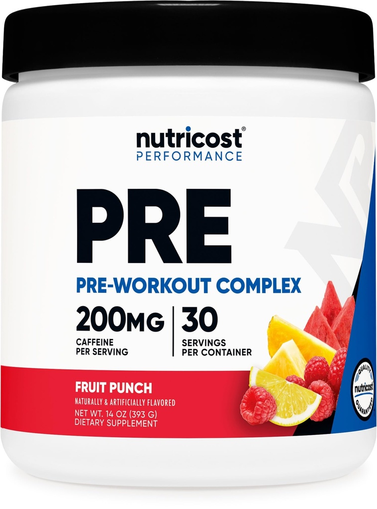 Nutricost Pre-Workout Complex Powder (30 μερίδες, Fruit Punch) - με Βήτα-Αλανίνη, Ταυρίνη & Αμινοξέα