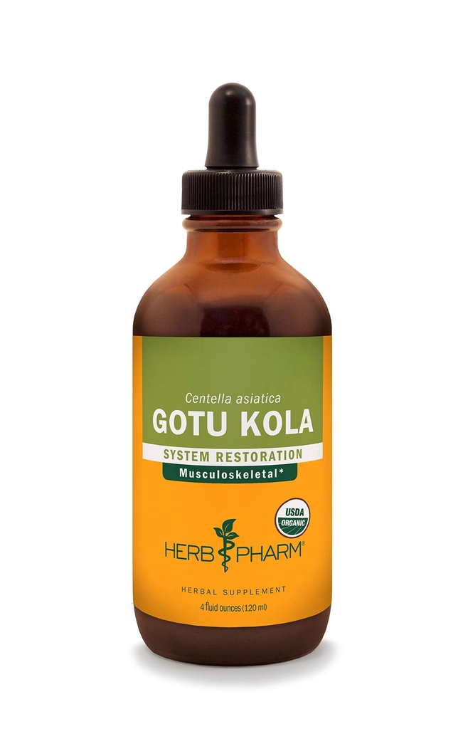 Βότανο Pharm Certified Organic Gotu Kola Liquid Extract για την υποστήριξη του μυοσκελετικού συστήματος - 4 ουγγιά