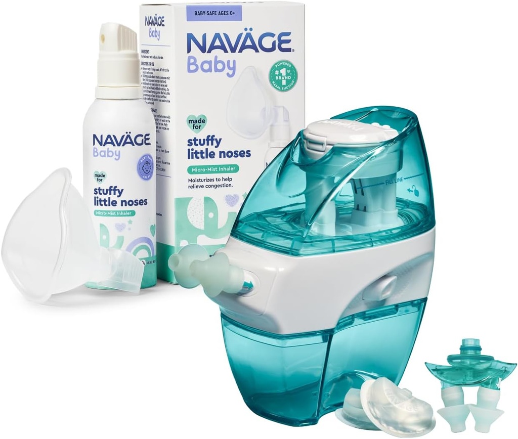 Navage Multi-User Family Kit με 30 SaltPods και Baby Mist Bundle – Αλάτι Ρινική Άρδευση για Ενήλικες και συνεχές ορόφων Mist για την ανακούφιση της βρεφικής συμφόρησης