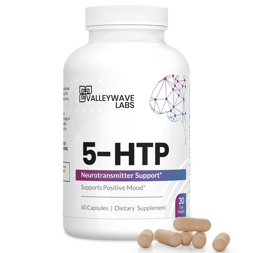 5-HTP - 200mg 5HTP συμπλήρωμα (5-Υδροξυτρυπτοφάνη) για την υποστήριξη Mood Plus Sleep*, Stress Relief*, 60 κάψουλες - 30 ημέρες προσφοράς, Made in USA