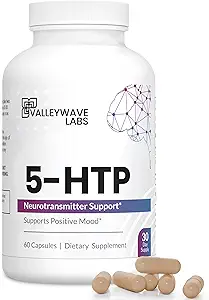 5-HTP - 200mg 5HTP συμπλήρωμα (5-Υδροξυτρυπτοφάνη) για την υποστήριξη Mood Plus Sleep*, Stress Relief*, 60 κάψουλες - 30 ημέρες προσφοράς, Made in USA