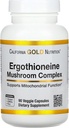 California Gold Nutrition Ergothioneine Mushroom Complex με οργανικό μαϊτάκε, οργανικό όστρακο, εκχύλισμα μανιταριών οργανικών λεόντων και L-Εργοθειονεΐνη, 90 κάψουλες λαχανικών