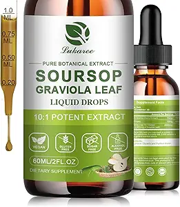 Nature Soursop Bitters Liquid, 1 Μήνα προσφοράς Graviola Oil για την υποστήριξη & αναγέννηση κυττάρων, αντιοξειδωτικό, ανοσοενισχυτικό, Digestive, χωρίς ζάχαρη, χωρίς γλουτένη, SOP πολυβιταμίνη 2 OZ