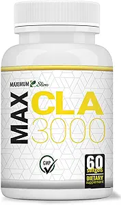 Maximum Slim MAX CLA 3000, Υψηλή Ικανότητα, Φυσικό Βάρος Απώλεια Ενίσχυση Άσκησης, Αύξηση της μυϊκής μάζας Lean, Μη Ροή, Μη ΓΤΟ 95% Καθαρό CLA, 90 Μέτρα
