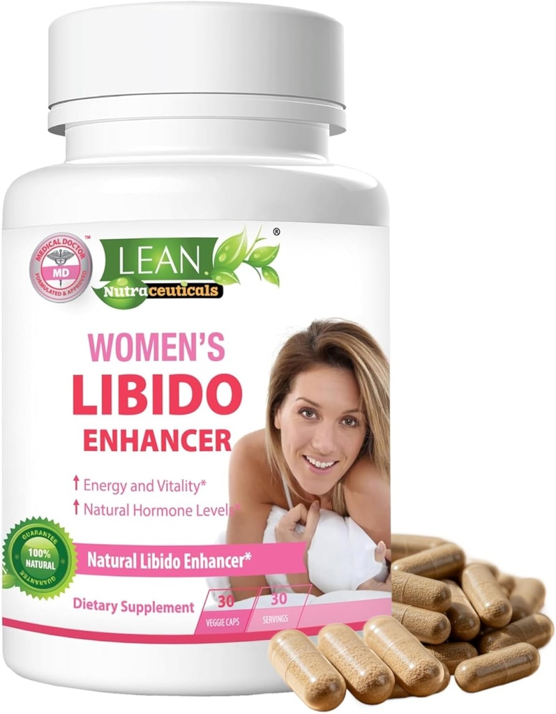 Lean Nutra Libido Booster για γυναίκες με ρίζα Maca, Horny Goat Weed, Tongkat Ali, Fenugreek – Φυσική Εμμηνόπαυση & PMS Υποστήριξη, ορμονική ισορροπία & ενεργειακό συμπλήρωμα – 30 κάψουλες Vegan