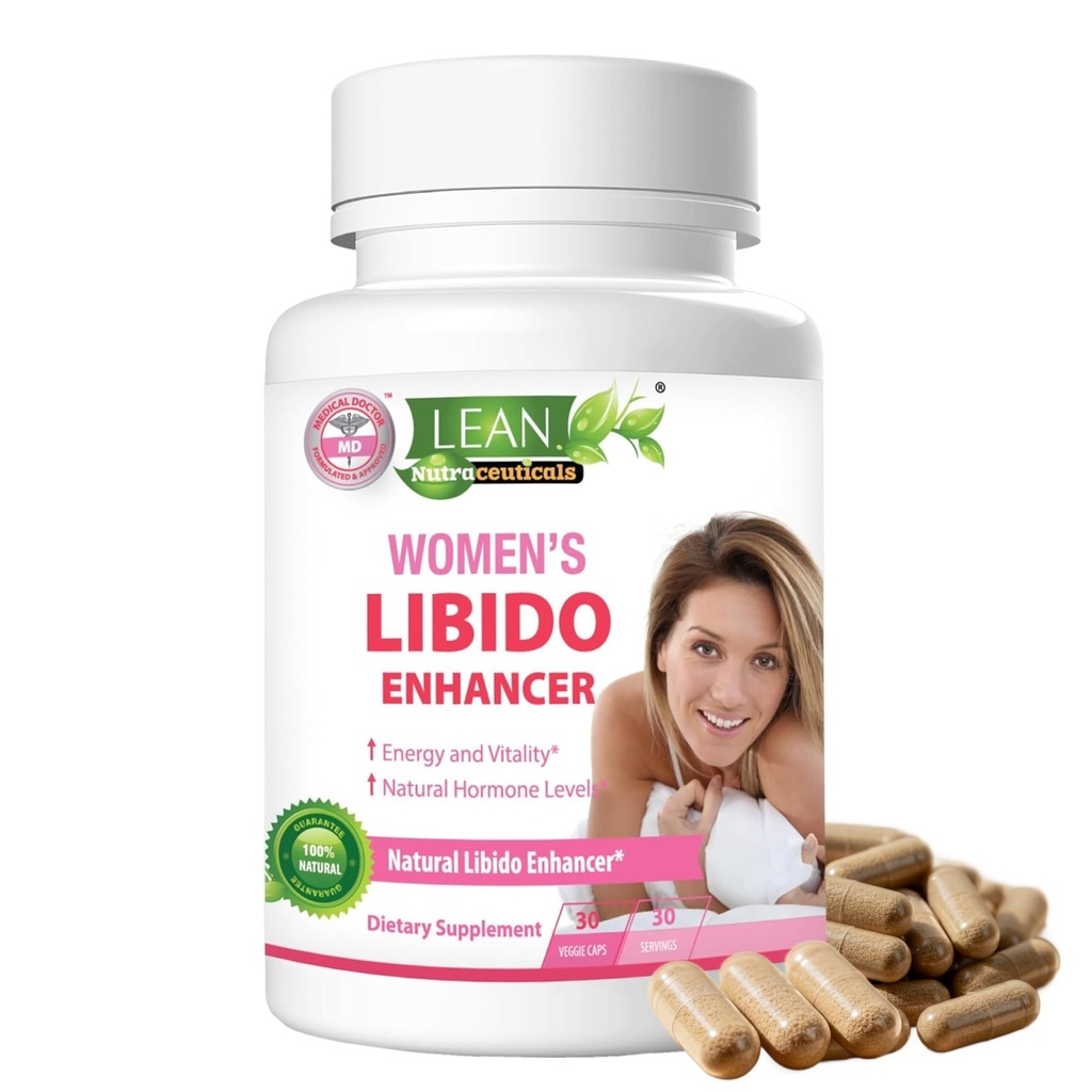 Lean Nutra Libido Booster για γυναίκες με ρίζα Maca, Horny Goat Weed, Tongkat Ali, Fenugreek – Φυσική Εμμηνόπαυση & PMS Υποστήριξη, ορμονική ισορροπία & ενεργειακό συμπλήρωμα – 30 κάψουλες Vegan