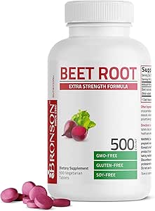 Bronson Beet Root Extra Strength, Non-GMO, 500 Vegetarian Tablets