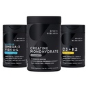Sports Research Triple Strength Omega 3 Fish Oil - Burpless Fish Oil Supplement w/EPA & DHA Λιπαρά Οξέα, Creatine Monohydrate & Plant Based Vitamin D3 K2 with Coconut Oil
