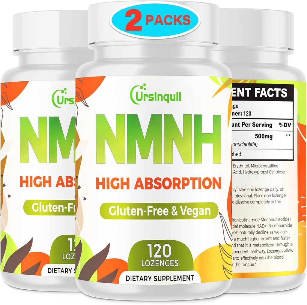 Υπογλώσσιο NMNH 500mg (Διυδρονικοτιναμίδιο Μονονουκλεοτίδιο) (240 μερίδες, NMNH 500mg ανά υπηρεσία) NAD Supplement to Boost NAD Levels as We Age, for Anti-Ageing, Energy, Immunity, Focus - 2 Pack