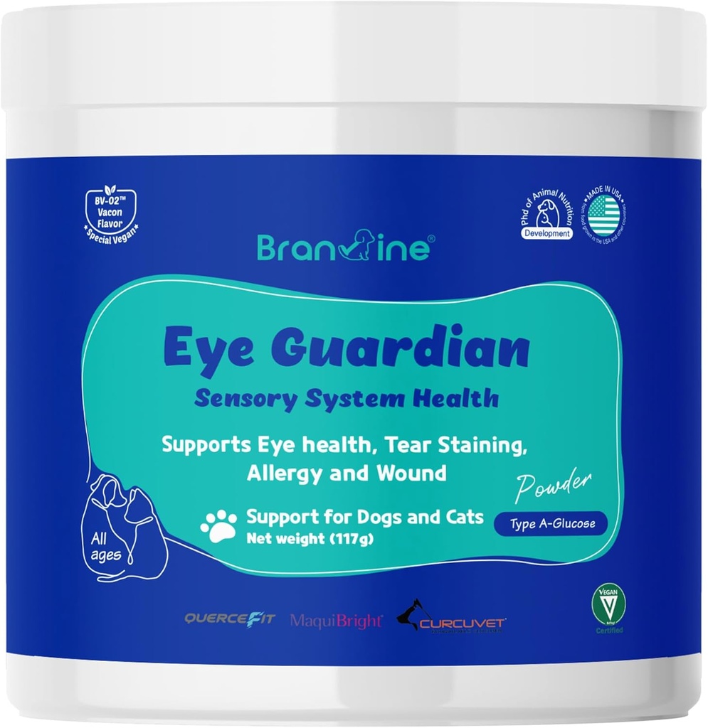 Eye Guardian for Cats and Dogs - Υποστηρίζει την υγεία των ματιών, δακρυγόνα, Αλλεργία και τραύμα (117g) με MaquiBright (Κανονικό βάρος)