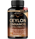 Ceylon Cinnamon Capsules - Extra Strength - Energy, Heart & Metabolism Support - for Men & Women - Pure Natural Extract 20:1 Supplement - Made in USA - GMO & Gluten Free, 120 Capsules, 4 Month Supply