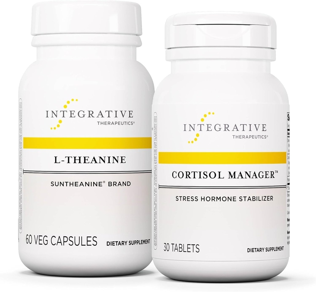 Integrative Θεραπευτική Δέσμη με Cortisol Manager, 30 Tablets & L- Theanine, 60 Κάψουλες - Cortisol Manager for Stress Support with Ashwagandha* - L- Theanine to Support a Relaxed State*
