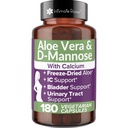 Έτοιμα κάψουλες Rose Aloe Vera - IC Συμπληρώματα - 200x Πυκνή αλόη Βέρα + D- Mannose + Ασβέστιο - Εύκολο στην κατάποση χάπια αλόης