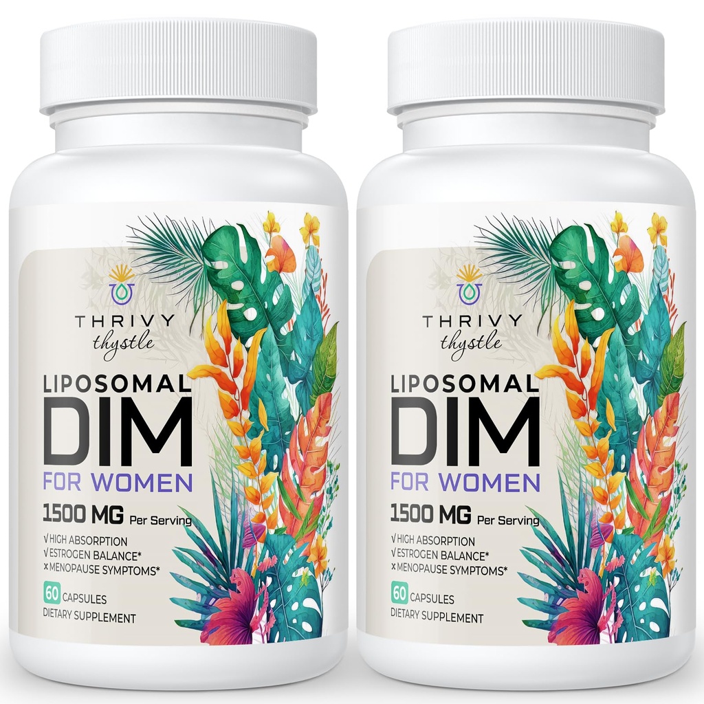 Συμπλήρωμα λιποσωμικού DIM - 1500 mg συμπλήρωμα DIM γυναικών - Συμπληρώματα οιστρογόνων Περιέχουν Βιταμίνη Ε, Δείπνο Primrose, Μαύρο Cohosh, Ωμέγα-3 Λιπαρά Οξέα (2 Συσκευασία)