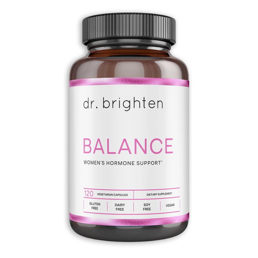 Dr. Brighten Balance - Hormon Balance for Women with Chasteberry and DIM - Στόχοι Ορμονική Ακμή, Θέματα Περιόδου, & PMS - Vegan, Μη ΓΤΟ