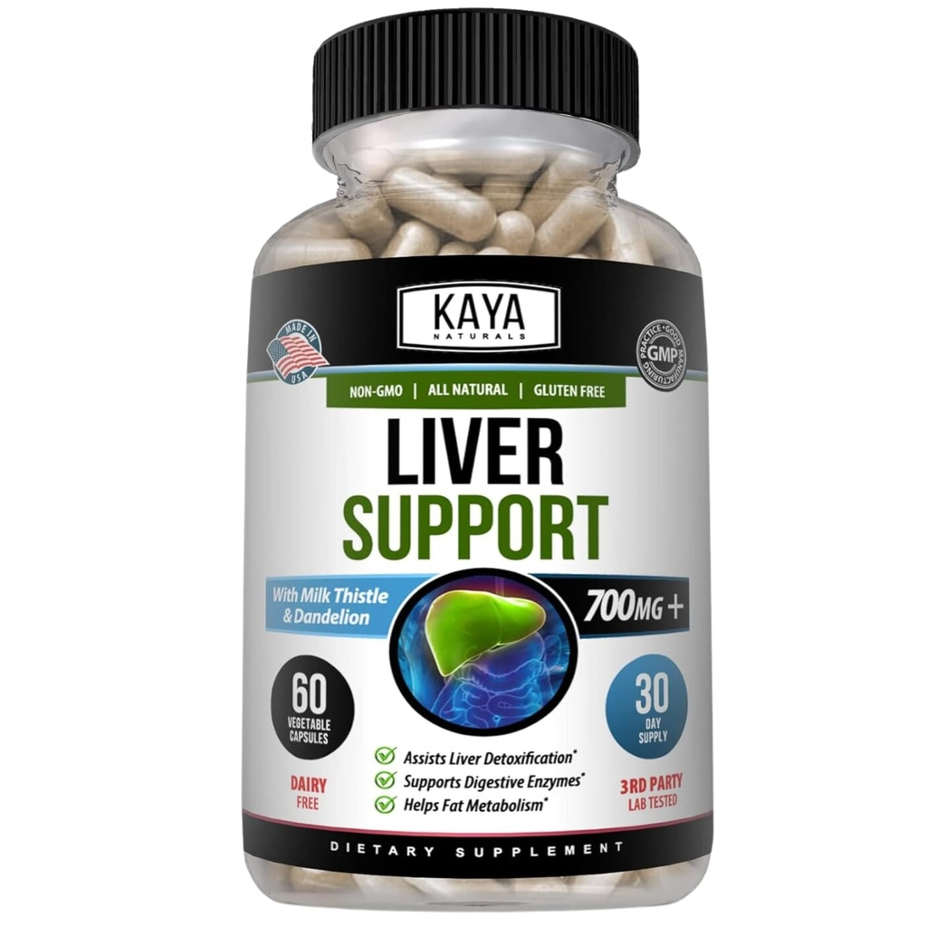 Kaya Naturals Liver Cleanse Detox & Repair - συμπλήρωμα γαϊδουράγκαθου - Liver Detox για γυναίκες και άνδρες - εκχύλισμα Artichoke και κάψουλες ρίζας Dandelion - 60 Count