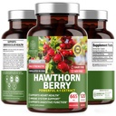 N1N Premium κάψουλες μούρων Hawthorn [Max Strength, 2660mg] Όλα τα φυσικά συμπλήρωμα εκχύλισμα Hawthorn για την υποστήριξη της ασυλίας, 120 Caps