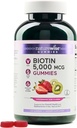 NatureWise Biotin Gummies - Υποστηρίζει υγιή μαλλιά, δέρμα και ισχυρά νύχια - βιταμίνη B7 5000mcg - Φυσική ομορφιά - Φράουλα-Kiwi Γεύση - Vegan, μη-GMO, Χωρίς γλουτένη - 180 Count[90 Day Supply]