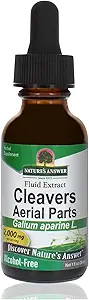 Nature's Answer Alcohol-Free Cleavers Herb, 1-Fluid Ounce | Supports Overall Wellbeing | Dietary Supplement